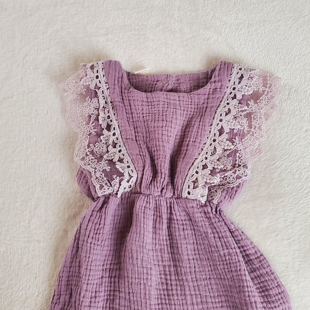Boutique Purple Lace Romper 12-18 Months - Picture 2 of 6